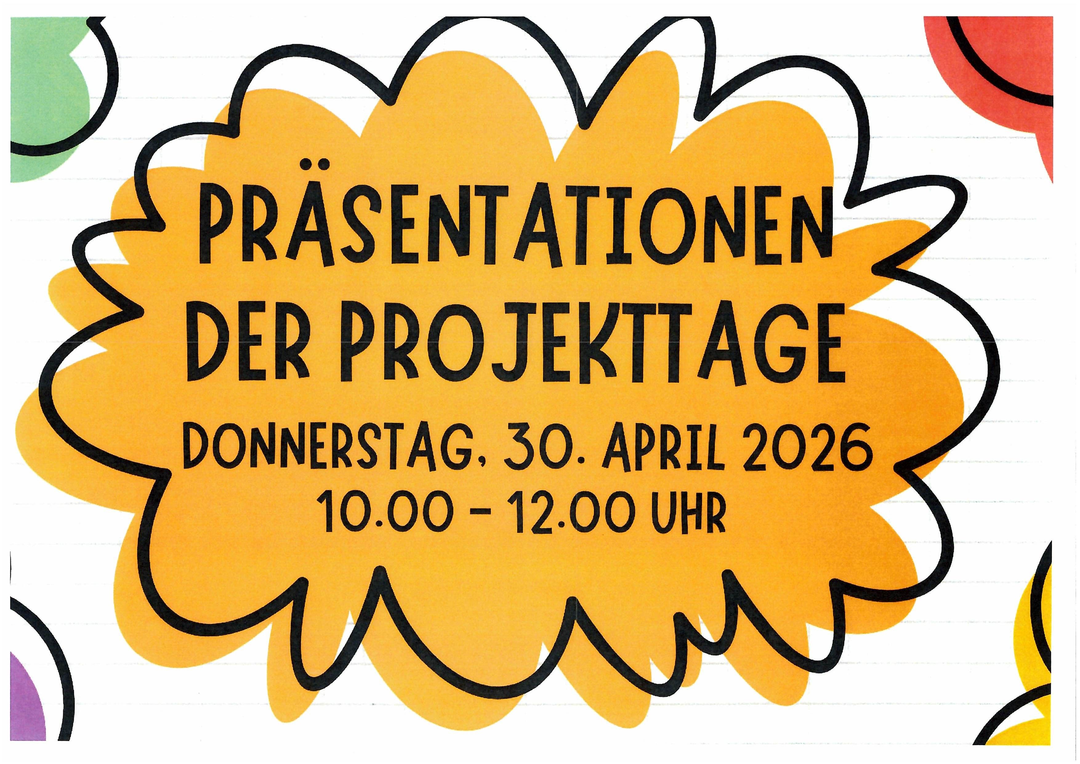 Präsentation der Projekttage am 30. April 2026